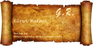 Girst Rafael névjegykártya